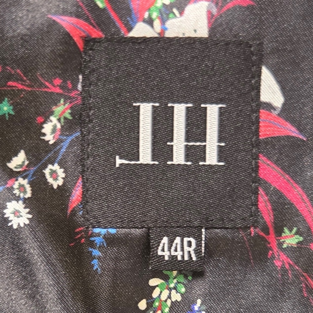 JH Design Green Velvet Tuxedo Blazer Floral Satin Lining 44R Mens - Picture 10 of 12